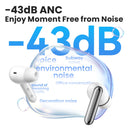 HAYLOU Mori Pro ANC 蓝牙 5.4 耳机 43dB 主动降噪入耳式耳塞 6 麦克风无线耳机 35 小时续航