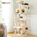 Multi-Level Cat Tree Tower with Scratching Posts&Board, Hammock, Cat Condo, Spacious Top Perch,Dangling Balls for Indoor Cats