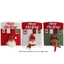 Reusable Christmas Chair Cover 3D Santa Claus Elk Chair Seat Cover Home Xmas New Year Supplies Christmas Decoration