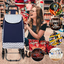 Kono Shopping Trolley Folding Stable 2-in-1 Multi-function Shopping Cart Stair Trolley with 3 Noiseless Wheels