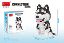 Linkgo 乐高积木 边境牧羊犬 哈士奇 斗牛犬 柯基 雪纳瑞 3D模型 动物狗 迷你积木人偶 儿童益智玩具 礼物