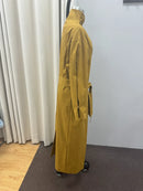 Lady Oversized Long Trench Women Coat Stand Collar Single Breasted Loose Wide Sleeve Casual Coats New Autumn Winter Chic Jackets