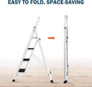 DayPlus 安全折叠脚凳2-4步梯 便携式折叠梯防滑脚垫 适用于室内室外家庭办公
