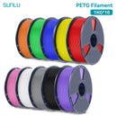 SUNLU 10公斤 PETG/ABS 耗材 10卷 3D打印线材 1公斤/卷 1.75毫米 100% 线材整齐排列 适用于欧美地区3D打印