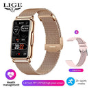 LIGE Fashion Smart Bracelet Women Smartwatch Men Heart Rate Monitor Waterproof Sports Fitness Ladies Smart Watch For Android IOS