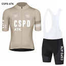 CSPD ATK men's cycling sportswear set summer lightweight cycling jersey sponge cushion cycling bib MTB cycling suit