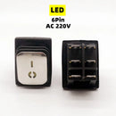 KCD4不锈钢防水船型开关 ON-OFF 4/6脚带灯电源开关 16A 250V/20A 125VAC
