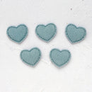 50pcs 21x25/32x37mm Padded Corduroy Fabic Heart Appliques for DIY Hat Clothes Leggings Sewing Supplies Headwear Decor Patches