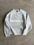 Netherlands Spring and Autumn Gray Letter Sweater Fashion Retro Casual Trendy Pullover Men and Women Loose Oversized Sweatshirt