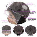 Natural Black 13x4 HD Transparent Lace Front Wig Brazilian Human Hair Wigs Pre-Plucked Body Wave 180% Density Lace Frontal Wig