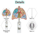 Medical Care Heart Lungs Brain Acrylic Nurse Badge Reel Retractable Id Badge Holder With 360 Rotating Alligator Clip Name Holder