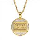 Stainless Steel Last Supper Pendant Gold Color Iced Out Bling Zircon Round Necklace For Men Father's Day Gift Hip Hop Jewelry