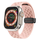 Silicone Bracelet Correa For Apple Watch Ultra band 46mm 49mm 45mm 44mm 42mm 40mm 41mm Magnetic Strap iWatch Series 10 9 8 SE 7