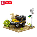 SEMBO Desert Off-Road Racing Scene Assemblage Building Blocks Kits MOC Technical Auto Sports Car Model Bricks Toys Holiday Gifts