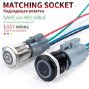 12/16/19/22/25/30/40mm Waterproof Metal Push Button Switch NO LED Light Momentary Latching Car Engine Power Switch  1NO1NC