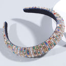 Full Crystal Luxury Hair Accessories Hairbands Sparkly Padded Rhinestones Headbands Headdress Black White Pink Women Headband