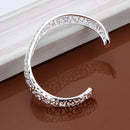 925 Sterling Silver open bangle bracelet for women lady girl cute favorite gift retro charm exquisite circular fashion  jewelry
