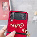 Pearl Love Plush Pendant Phone Case for Samsung Galaxy Z Flip5 5g Z Flip4 Flip3 Z Flip 5 4 3 Love Heart Plush Shockproof Cover