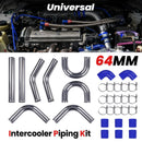 The Apex Flow | 2.5" Aluminum Intercooler Turbo Piping Kit — Mandrel-Bent, Anodized Blue