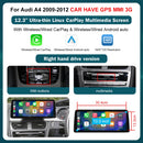 RoadTop 12.3 Inch Wireless CarPlay Multimedia Ultra-thin Screen Android Auto For Audi A4 2009-2012 Airplay Autolink Function