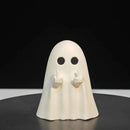 The Polite Haunt | Resin Ghost Statue with a Not-So-Polite Gesture for Shelf & Mantel Display
