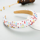 Full Crystal Luxury Hair Accessories Hairbands Sparkly Padded Rhinestones Headbands Headdress Black White Pink Women Headband