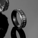 Vintage Norse Futhark Viking Runes Finger Rings Men's Antique Steel Celtic Knot Triquetra Talisman Accessories Icelandic Jewelry