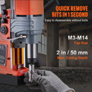 SucceBuy 1300W 1400W 2" Electric Drilling Machine Magnetic Drill Press Boring Diameter Power Drill 1-second Release Drill