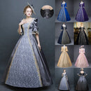 Palace Princess Queen Elegant Ball Party Formal Maxi Dress Medieval Lace Square Neck Medieval Renaissance Victorian Vestidos
