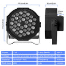 Datewink 4PCS 36LEDs Flat Par Lights With Bag RGB Stage Lighting Effect DMX512 For DJ Disco Wedding Party Nightclub Christmas