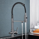 The Two Streams | Brass Kitchen Faucet with Dedicated Filter Tap and 360 Degree Pull-Down Spout