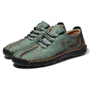 Men Leather Shoes Flat Lace Up Casual Shoes Business Social Loafers Moccasin Summer Walking Breathable Casuals for Men Plus Size