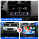 ESSGOO 10" 2DIN Android 13 Carplay Car Stereo Radio For Suzuki Swift 2003-2010 GPS Navigation FM WiFi BT RDS Multimedia Player ﻿