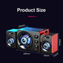 3D Hifi Stereo USB Active Bluetooth Speaker Computer Multimedia RGB Subwoofer AUX, USB, TF Suitable for TV, Computer Audio