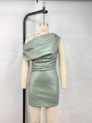 The Mirabelle | Strapless Faux-Leather Party Mini Dress