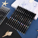 12支/套星座可擦中性笔学校办公书写工具可爱中性笔文具礼品 0.5mm 黑色蓝色墨水