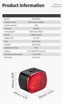 ROCKBROS Bike Light Smart Bicycle Rear Light Auto Brake Sensing IPX6 Waterproof Cycling Tail Lamp LED Type-C Charging Safety Bike Taillight