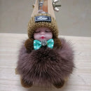 Sleeping Baby Keychain Cute Soft Fluffy Plush Doll Key Ring Women Girl Bags Pendant Backpack Accessories Gifts