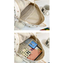 Teen Girls School Backpack Cute Small Floral Print Nylon Travel Bookbag Women Casual Lightweight College Laptop Rucksack Purse