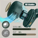 Portable silent mini bladeless electric fan, adjustable 3-speed suspended waist fan, rotating body fan, suitable for outdoor