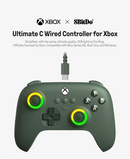 8BitDo Ultimate C | Wired Gaming Controller for Xbox & PC with Hall Effect Joysticks & Fire Ring RGB