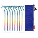 The Anchor | Ultralight Titanium Alloy Tent Stakes with Hook (8-Piece Set)