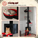 Gothic Cat Tree Floor to Ceiling, Tall Cat Tower, Adjustable Height (83''-108'') 5 Tiers Cat Climbing Tree for Indoor Cats