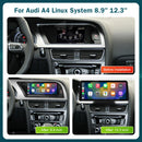 RoadTop 12.3 Inch Wireless CarPlay Multimedia Ultra-thin Screen Android Auto For Audi A4 2009-2012 Airplay Autolink Function