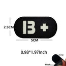 5*2.5CM 红外线反光血型 A B AB O POS NEG 臂章 魔术贴，战术徽章 服装贴纸 夜光