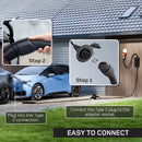 2 型延长电缆 11kW 适用于壁挂式充电桩电动汽车充电器，兼容所有 2 型充电插头 5 米 10 米 15 米 20 米