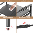 Expandable Microwave Rack, 2 Tier Microwave Rack with 6 Hooks, Microwave Rack, Baking Rack, Kitchen Countertop Organiser