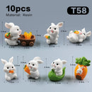 2025 Hot Easter Rabbit Figurine Landscape Home Kawaii Room Decor Dollhouse Miniature Fairy Garden Decoration Accessories Modern