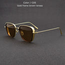 TUZENGYONG Classic Steampunk Sunglasses Fashion Men Women Brand Designer Vintage Square Metal Frame Sun Glasses High Quality