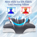 Ergonomic Butterfly Memory Foam Pillow Cooling Ice Silk Contour Cervical Support Pillow Orthopedic Neck Pain Relief Massage Bed Pillow Deep Sleep